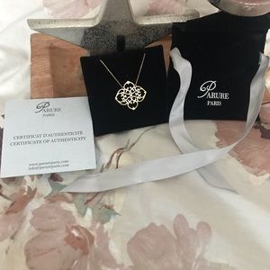 Parure Paris silver gold plated diamond necklace